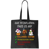 Due To Inflation This Is My Halloween Thanksgiving Christmas Tote Bag