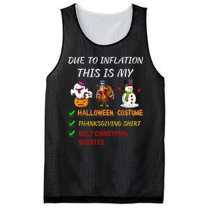 Due To Inflation This Is My Halloween Thanksgiving Christmas Mesh Reversible Basketball Jersey Tank