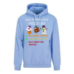 Due To Inflation This Is My Halloween Thanksgiving Christmas Unisex Surf Hoodie