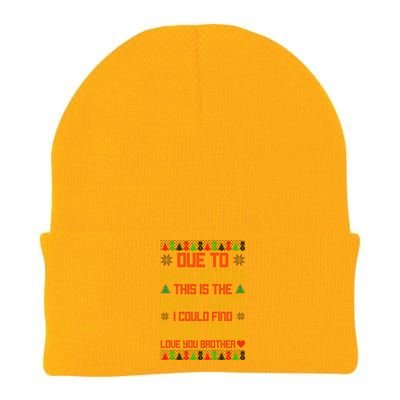 Due To Inflation This Is The Best Gift Love You Brother Ugly Christmas Knit Cap Winter Beanie