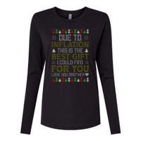 Due To Inflation This Is The Best Gift Love You Brother Ugly Christmas Womens Cotton Relaxed Long Sleeve T-Shirt