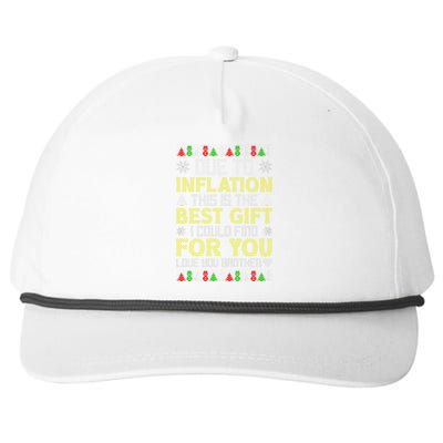 Due To Inflation This Is The Best Gift Love You Brother Ugly Christmas Snapback Five-Panel Rope Hat