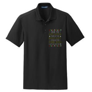 Due To Inflation This Is The Best Gift Love You Brother Ugly Christmas Dry Zone Grid Polo