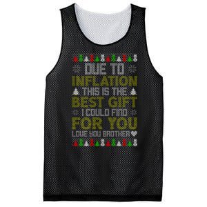 Due To Inflation This Is The Best Gift Love You Brother Ugly Christmas Mesh Reversible Basketball Jersey Tank