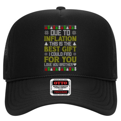 Due To Inflation This Is The Best Gift Love You Brother Ugly Christmas Trucker Hat