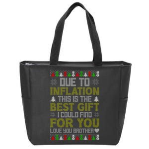 Due To Inflation This Is The Best Gift Love You Brother Ugly Christmas Zip Tote Bag