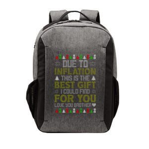 Due To Inflation This Is The Best Gift Love You Brother Ugly Christmas Vector Backpack