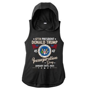 Donald Trump Inauguration Day 2025 47th Ladies PosiCharge Tri-Blend Wicking Draft Hoodie Tank