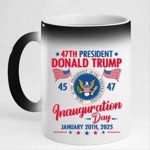 Donald Trump Inauguration Day 2025 47th 11oz Black Color Changing Mug