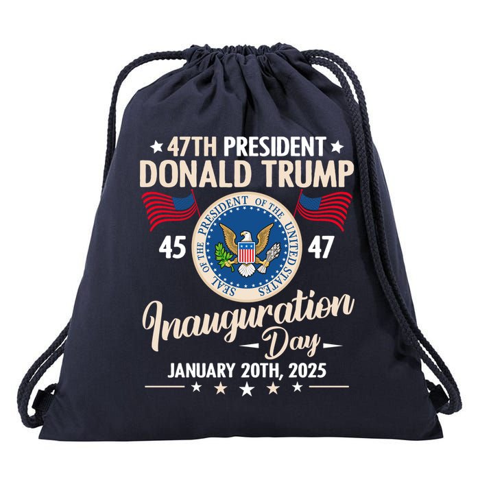 Donald Trump Inauguration Day 2025 47th Drawstring Bag