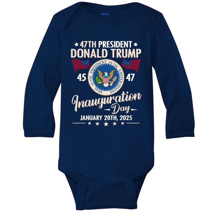 Donald Trump Inauguration Day 2025 47th Baby Long Sleeve Bodysuit