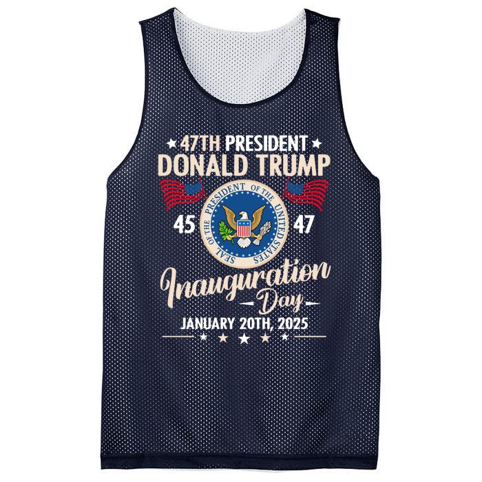 Donald Trump Inauguration Day 2025 47th Mesh Reversible Basketball Jersey Tank