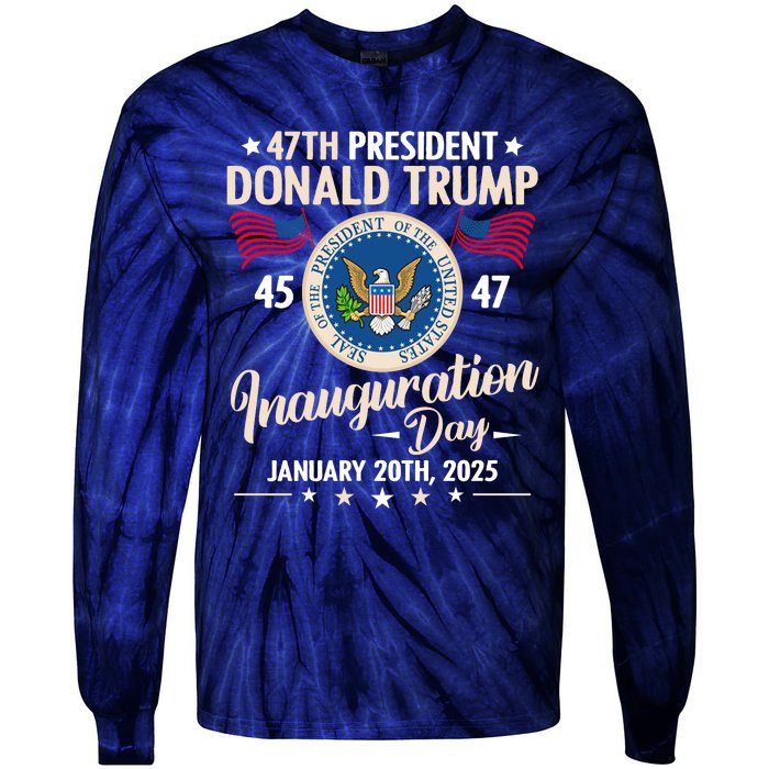 Donald Trump Inauguration Day 2025 47th Tie-Dye Long Sleeve Shirt