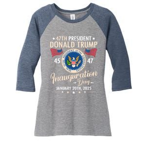 Donald Trump Inauguration Day 2025 47th Women's Tri-Blend 3/4-Sleeve Raglan Shirt