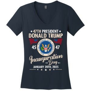 Donald Trump Inauguration Day 2025 47th Women's V-Neck T-Shirt