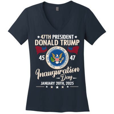 Donald Trump Inauguration Day 2025 47th Women's V-Neck T-Shirt