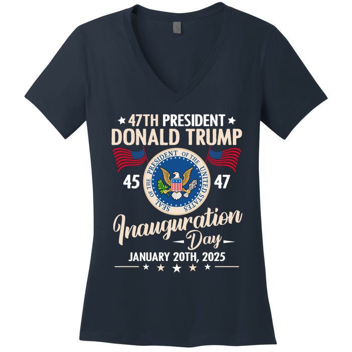 Donald Trump Inauguration Day 2025 47th Women's V-Neck T-Shirt