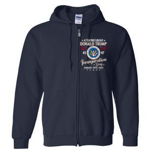 Donald Trump Inauguration Day 2025 47th Full Zip Hoodie