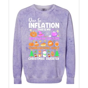 Due To Inflation This Is My Funny Halloween Costume Colorblast Crewneck Sweatshirt