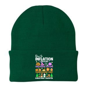 Due To Inflation This Is My Funny Halloween Costume Knit Cap Winter Beanie