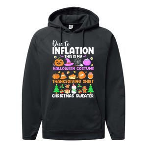 Due To Inflation This Is My Funny Halloween Costume Performance Fleece Hoodie