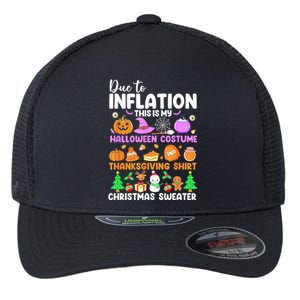 Due To Inflation This Is My Funny Halloween Costume Flexfit Unipanel Trucker Cap