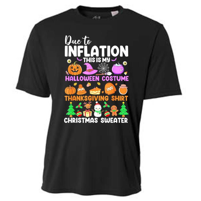 Due To Inflation This Is My Funny Halloween Costume Cooling Performance Crew T-Shirt