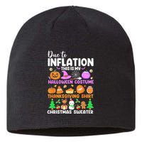 Due To Inflation This Is My Funny Halloween Costume Sustainable Beanie