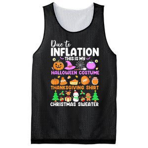 Due To Inflation This Is My Funny Halloween Costume Mesh Reversible Basketball Jersey Tank