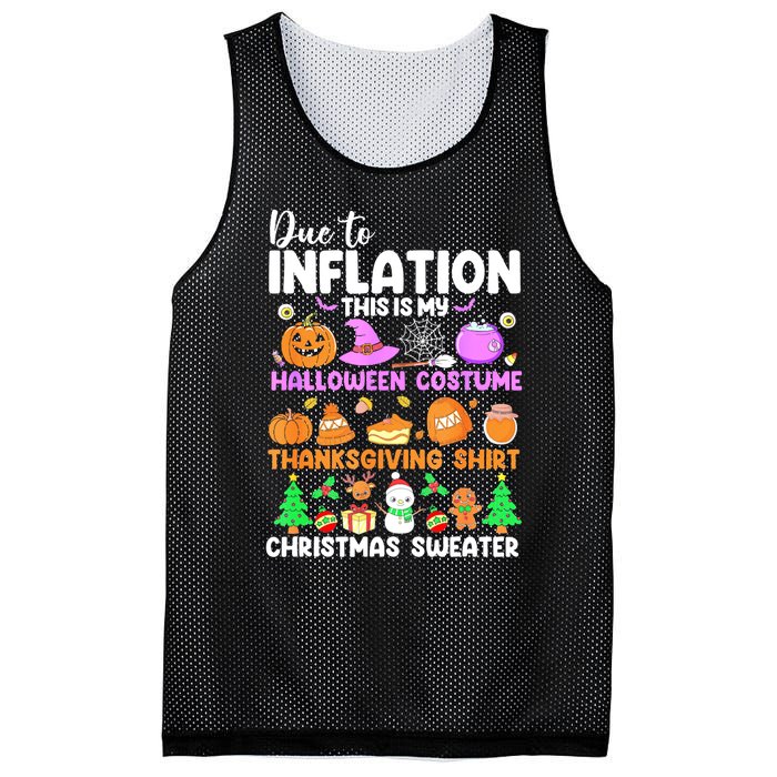 Due To Inflation This Is My Funny Halloween Costume Mesh Reversible Basketball Jersey Tank