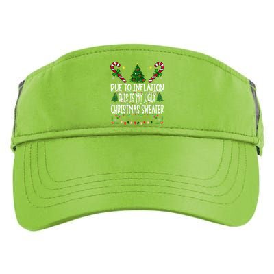 Due To Inflation Ugly Christmas Sweaters Funny Adult Drive Performance Visor