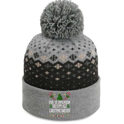 Due To Inflation Ugly Christmas Sweaters Funny The Baniff Cuffed Pom Beanie