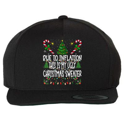 Due To Inflation Ugly Christmas Sweaters Funny Wool Snapback Cap