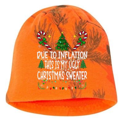 Due To Inflation Ugly Christmas Sweaters Funny Kati - Camo Knit Beanie