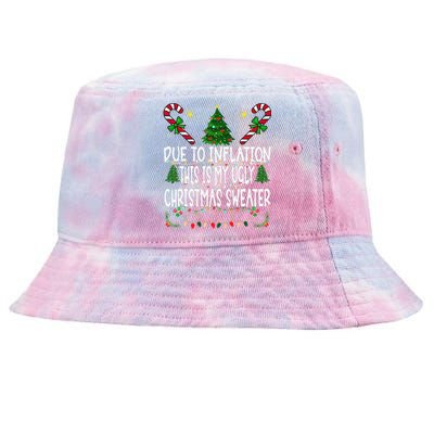 Due To Inflation Ugly Christmas Sweaters Funny Tie-Dyed Bucket Hat