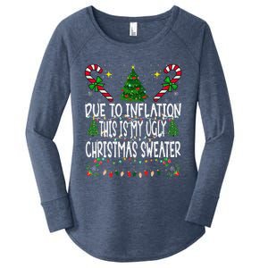 Due To Inflation Ugly Christmas Sweaters Funny Women's Perfect Tri Tunic Long Sleeve Shirt