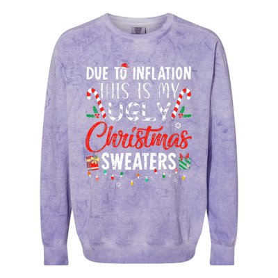 Due To Inflation This Is My Ugly Christmas Sweaters  Colorblast Crewneck Sweatshirt