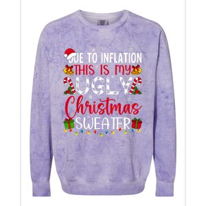 Due To Inflation Ugly Christmas Sweater Funny Xmas Holiday Colorblast Crewneck Sweatshirt