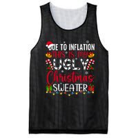 Due To Inflation Ugly Christmas Sweater Funny Xmas Holiday Mesh Reversible Basketball Jersey Tank