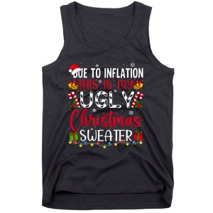 Due To Inflation Ugly Christmas Sweater Funny Xmas Holiday Tank Top