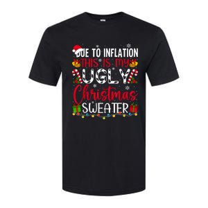 Due To Inflation Ugly Christmas Sweater Funny Xmas Holiday Softstyle CVC T-Shirt