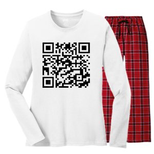 Donald Trump Is Your President Qr Trump Women's Long Sleeve Flannel Pajama Set 