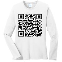 Donald Trump Is Your President Qr Trump Ladies Long Sleeve Shirt