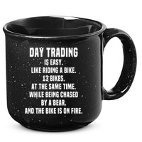 Day Trading Is Easy Funny Day Trader Stock Market Gift 15oz Campfire Ceramic Mug