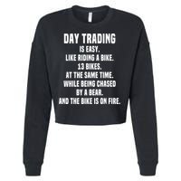 Day Trading Is Easy Funny Day Trader Stock Market Gift Cropped Pullover Crew