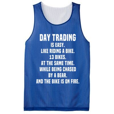 Day Trading Is Easy Funny Day Trader Stock Market Gift Mesh Reversible Basketball Jersey Tank