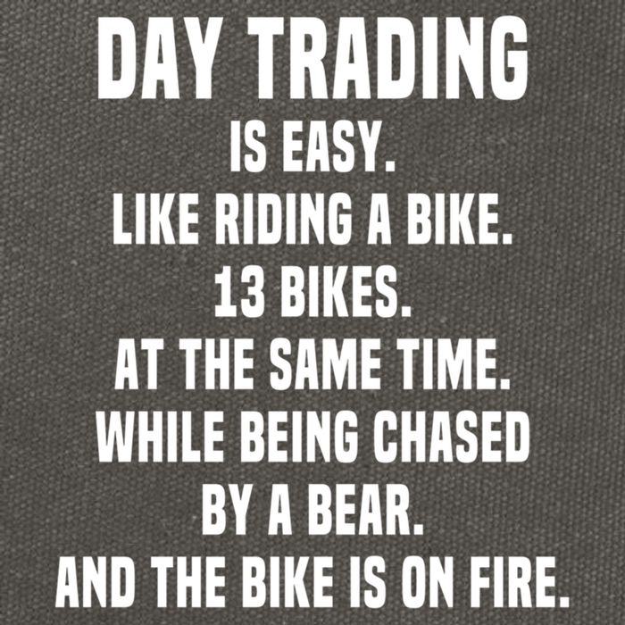Day Trading Is Easy Funny Day Trader Stock Market Gift Cotton Canvas Backpack
