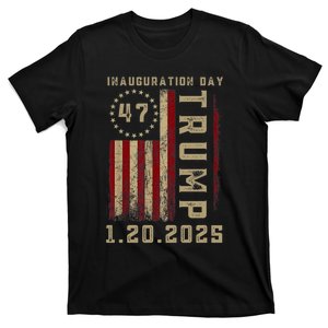 Donald Trump Inauguration Day 2025 47th President 47 Us Flag T-Shirt