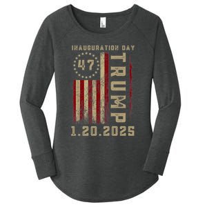 Donald Trump Inauguration Day 2025 47th President 47 Us Flag Women's Perfect Tri Tunic Long Sleeve Shirt