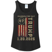 Donald Trump Inauguration Day 2025 47th President 47 Us Flag Ladies Essential Tank